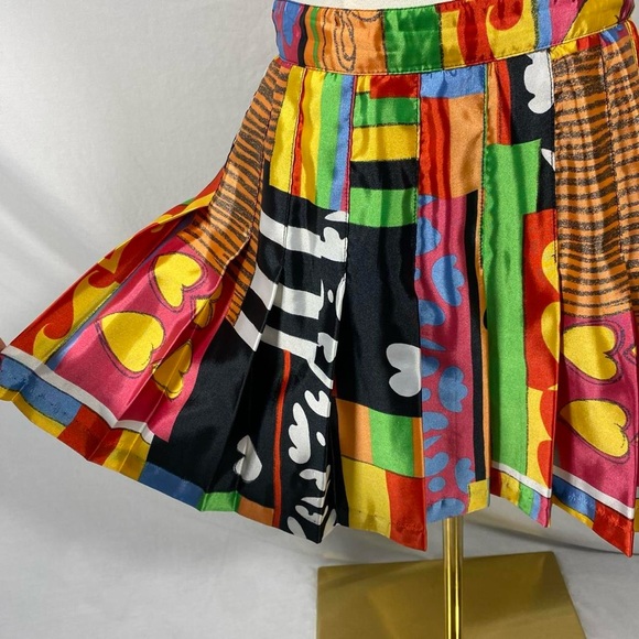 Tail vintage multicolored patterned pleated mini skirt retro 90s size 10 - Picture 3 of 6